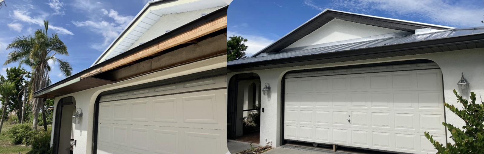 Image featuring a seamless gutter installation by V&V Exteriors, serving Southwest Florida. The gutters seamlessly blend with the roofline, ensuring efficient water drainage and protection for the property. Soffit and fascia installations are also expertly crafted, providing a clean and polished look to the home's exterior. Trust [Company Name] for top-quality gutter, soffit, and fascia solutions in Southwest Florida.